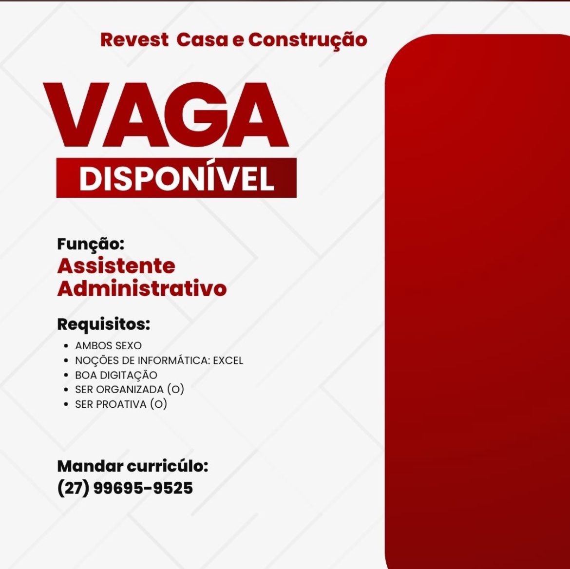 Revest Assistente Administrativo Guarapari Empregos